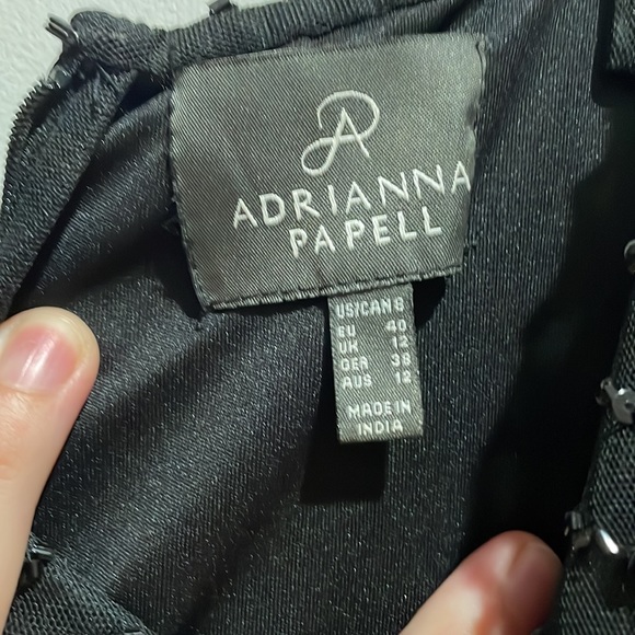 Size 12 black beaded Adrianna Papell dress - Picture 2 of 3